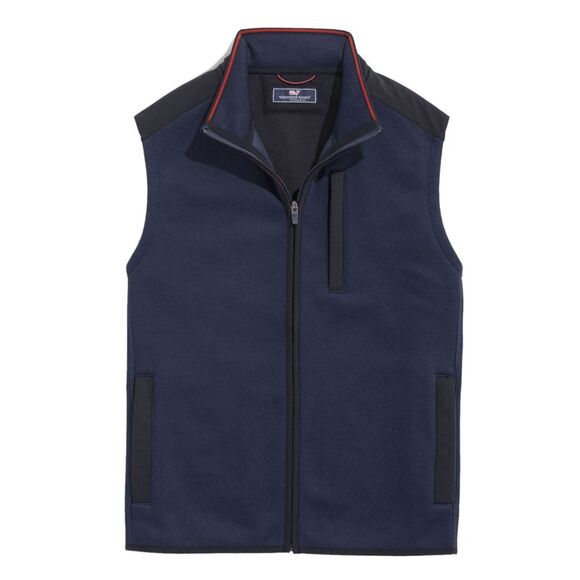 Vineyard Vines Mens Mountain Sweater Fleece Vest Small Vineyard Navy - NWT $128 - Picture 1 of 7